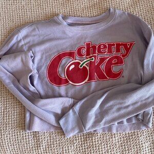 Cherry Coke Long Sleeve Crop Graphic Tee Size S